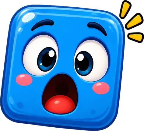 Bloquinho azul surpreso