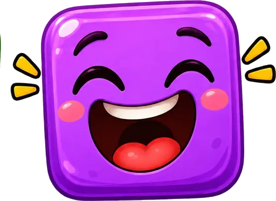 Bloquinho roxo sorridente