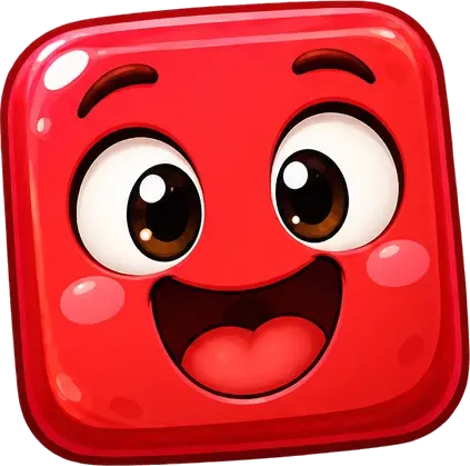 Bloquinho vermelho feliz