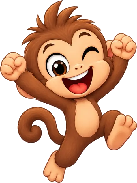 Macaquinho comemorando